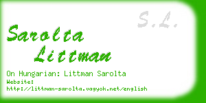 sarolta littman business card